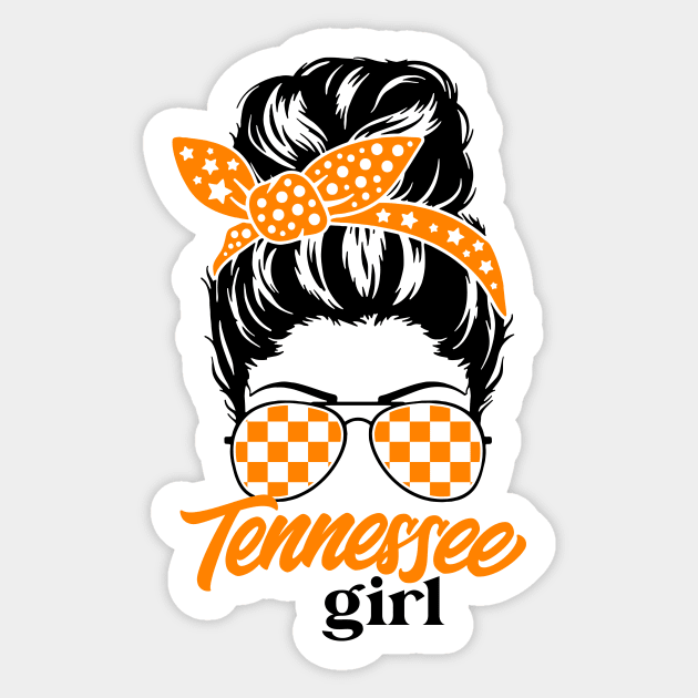 Tennessee Girl // Messy Hair, Don't Care // Tennessee Football Gameday Sticker by SLAG_Creative